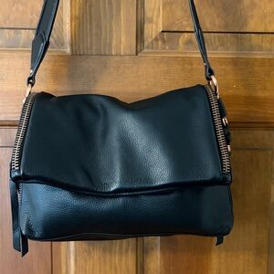 Annie Kestenberg Bali Collection Black Pebble Leather Shoulder Bag